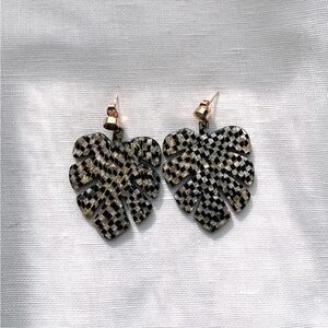 NEW Checkered Monstera Earrings